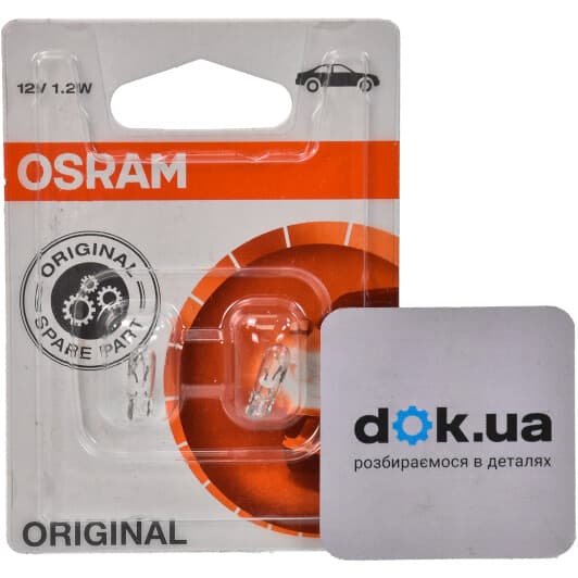 Автолампа Osram Original W1,2W W2x4,6d 1,2 W прозора 272102b