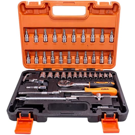 Набор торцевых головок и комплектующих ISMA IS-2462-5EURO 1/4" (46 пр.)