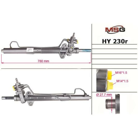 hy230r MSG (відновлення) Кермова рейка для Hyundai H-1