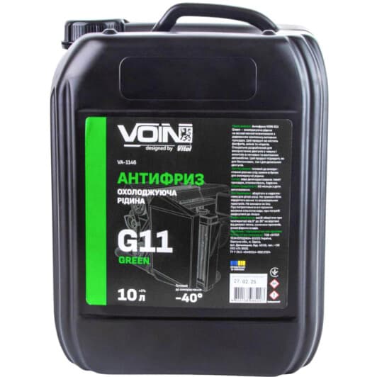 Voin G11 зелений -40 °C, 10 л (VA-1146) готовий антифриз