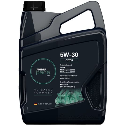 AVISTA Pace EVO C2/C3 5W-30 (5 л) моторна олива