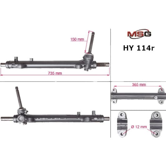 HY114R MSG Рулевая рейка для Hyundai Santa Fe