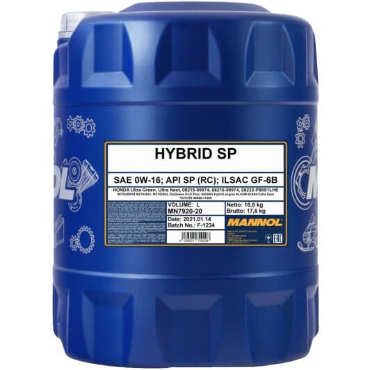 Mannol Hybrid SP 0W-16 (20 л) моторное масло