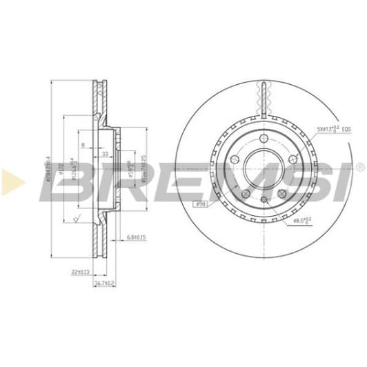 cd6156v Bremsi Тормозной диск