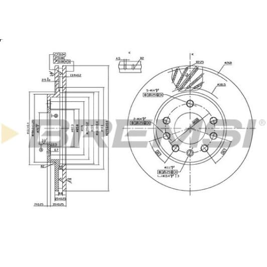 cd7042v Bremsi Тормозной диск