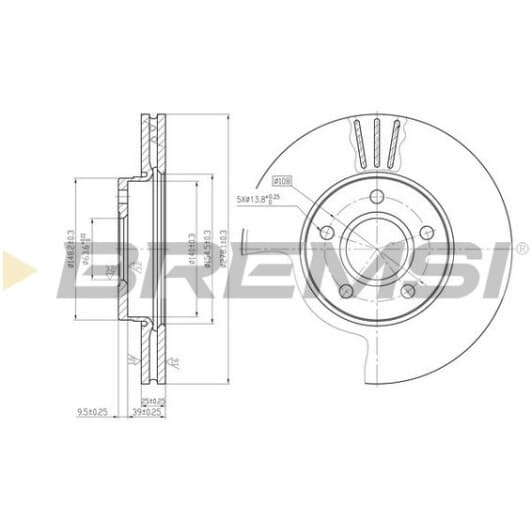 cd7222v Bremsi Тормозной диск