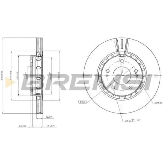 cd7642v Bremsi Тормозной диск