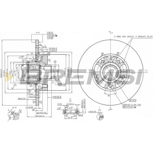 cd8602s Bremsi Тормозной диск