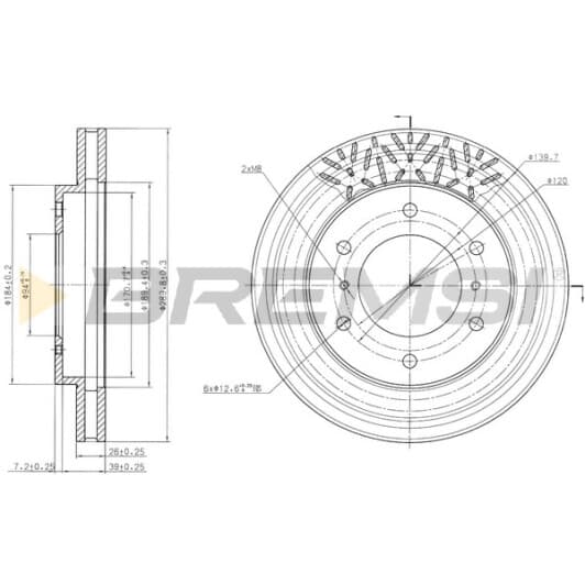 cd7384v Bremsi Гальмівний диск