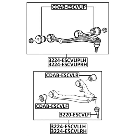 3224escvuplh Febest Рычаг подвески для Chevrolet Tahoe