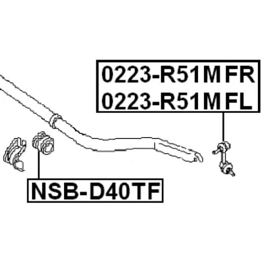 nsbd40tf Febest Втулка стабилизатора для Nissan Navara