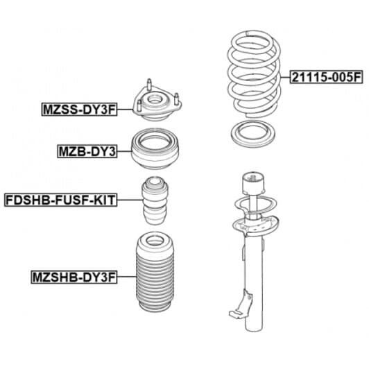 21115005f Febest Пружина підвіски