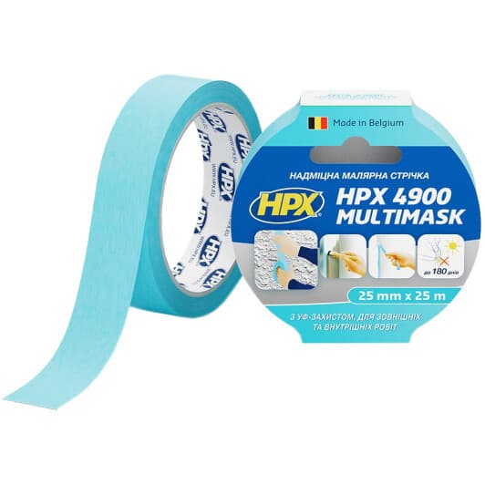 Малярний скотч HPX 4900 MultiMask EW2525 на паперовій основі 25 мм x 25 м