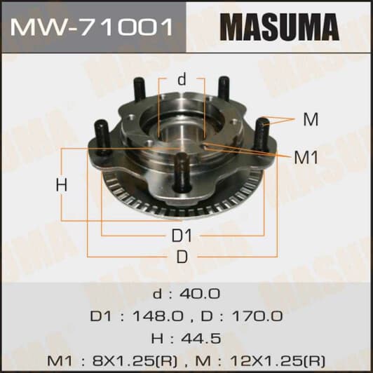MW71001 MASUMA Комплект ступицы колеса