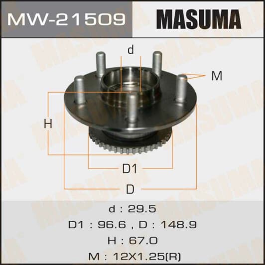 MW21509 MASUMA Комплект ступицы колеса