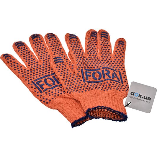 Перчатки рабочие Doloni Fora трикотажные с покрытием ПВХ оранжевые