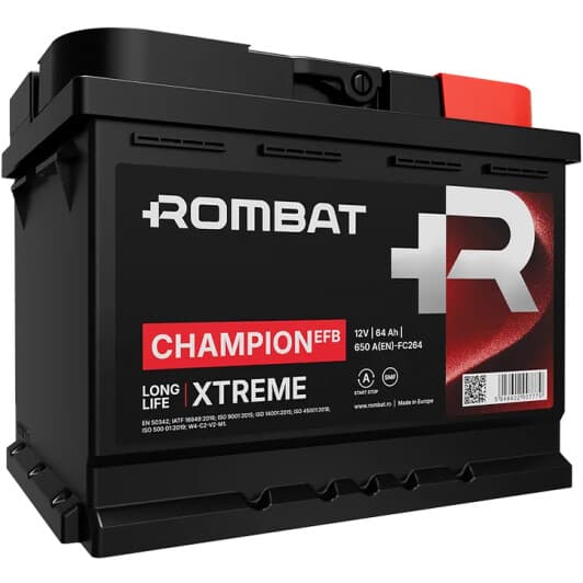 Аккумулятор Rombat 6 CT-64-R Champion FC264