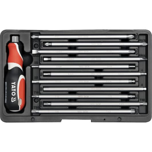 Отвертка с набором бит Yato YT-2797