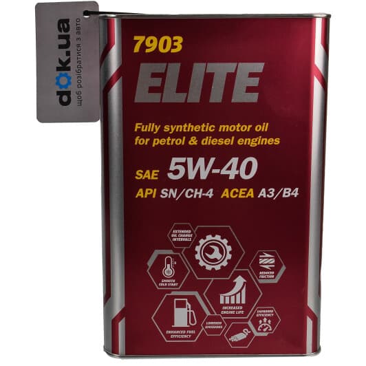 Mannol Elite (Metal) 5W-40 (4 л) моторна олива