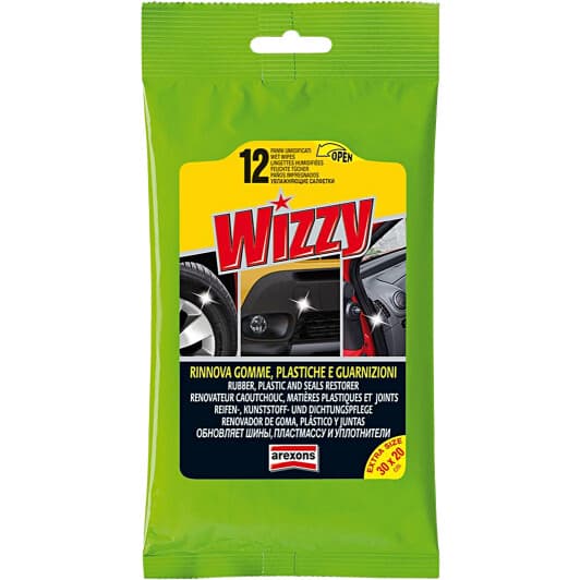Салфетки Arexons Wizzy Rubber, Plastic and Seals Restorer 1911M из нетканого материала 200х295 мм 12 шт