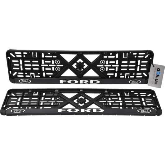 Комплект рамок номерного знака Poputchik 24-004 цвет черный на Ford