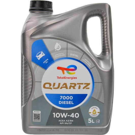 Total Quartz 7000 Diesel 10W-40 (5 л) моторное масло