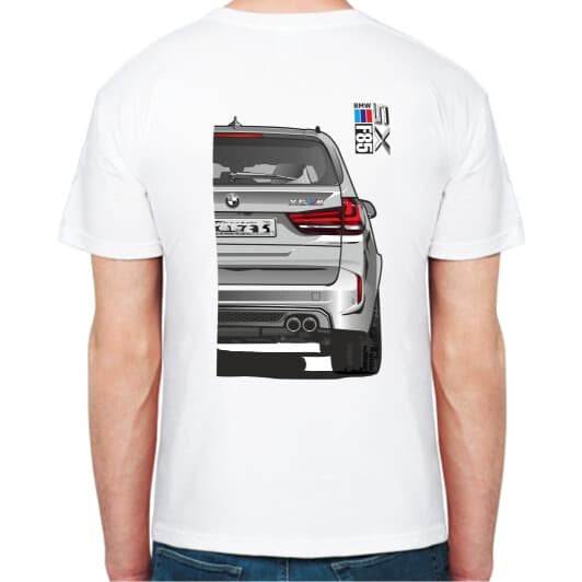 Футболка чоловіча Avtolife класична BMW X5 F85 MotorSport White біла принт ззаду