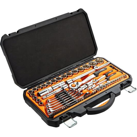 Набор торцевых головок и комплектующих Neo Tools 08-690 1/2", 1/4" (71 пр.)