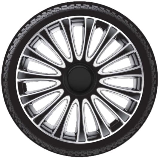 Комплект колпаков на колеса Argo Lemans цвет серебристый + черный R13