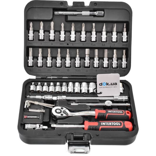 Набор торцевых головок и комплектующих Intertool Storm ET-8046 1/4" (46 пр.)