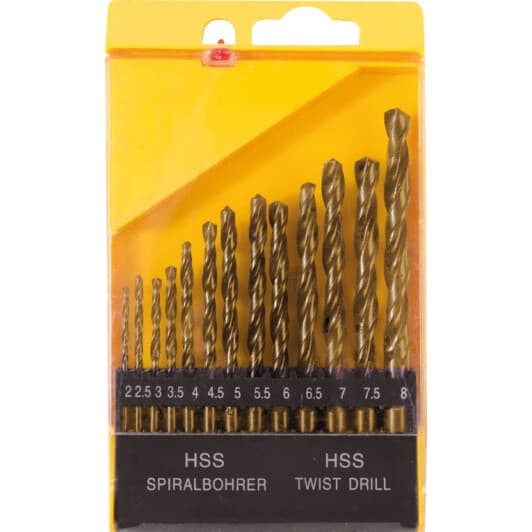 Набор сверл MasterTool спиральных по металлу 11-0413 2-8 мм 13 шт.
