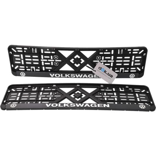 Комплект рамок номерного знака Poputchik 24-018 черный Volkswagen
