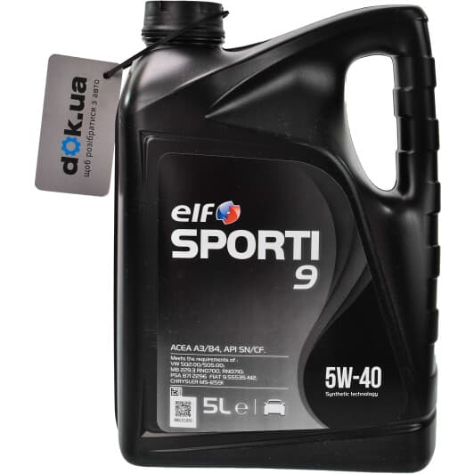 Elf Sporti 9 5W-40 (5 л) моторна олива