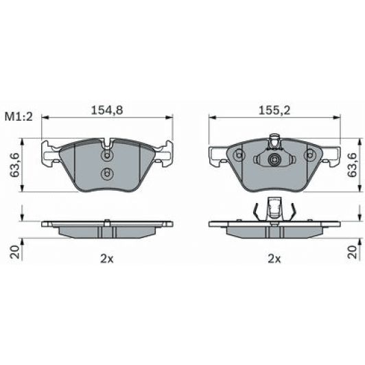 0986494958 Bosch Гальмівні колодки
