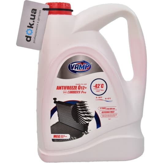 VAMP Carboxy Pro G12+ червоний -42 °C, 5 л (10558) готовий антифриз