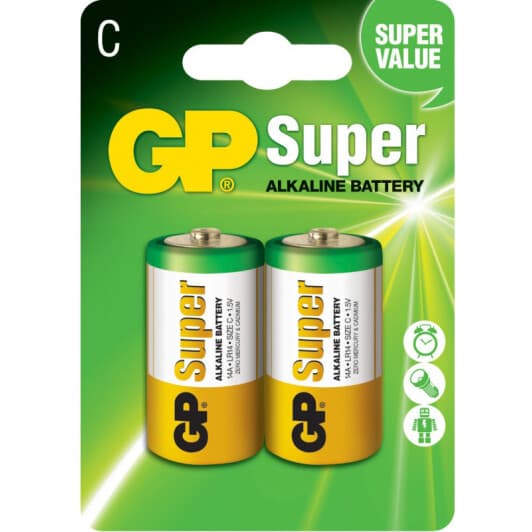 Батарейка GP Super Alkaline 4891199000010 LR14 1,5 V 2 шт