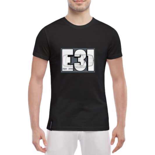 Футболка чоловіча Globuspioner класична E31 чорна принт спереду