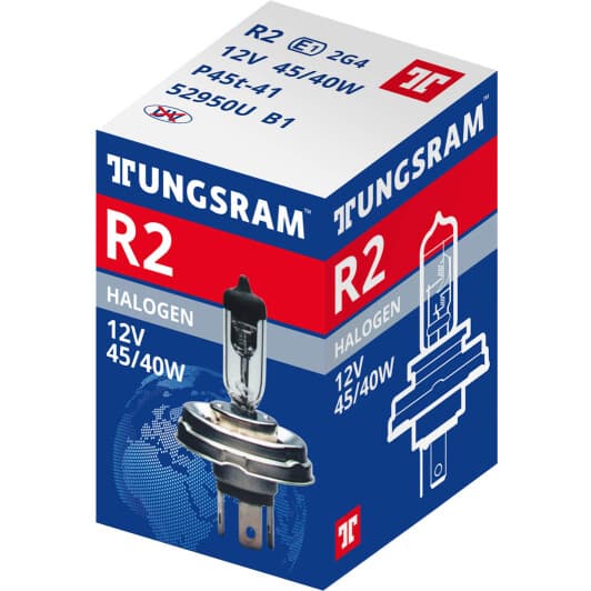 Автолампа Tungsram Standard R2 P45t 45 W прозрачная 52950U