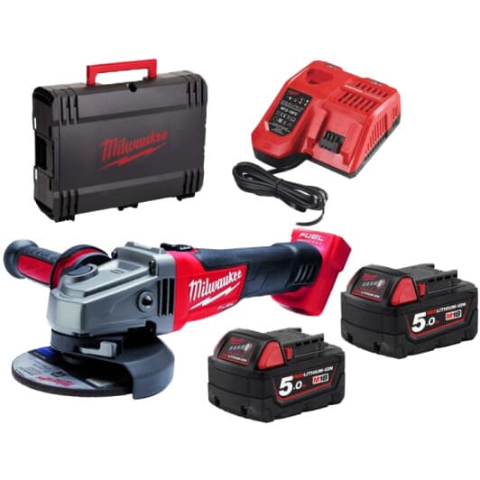 Болгарка акумуляторна Milwaukee M18 FUEL FSAG125XB-502X (2 акумулятори + ЗП + чохол) 125 мм