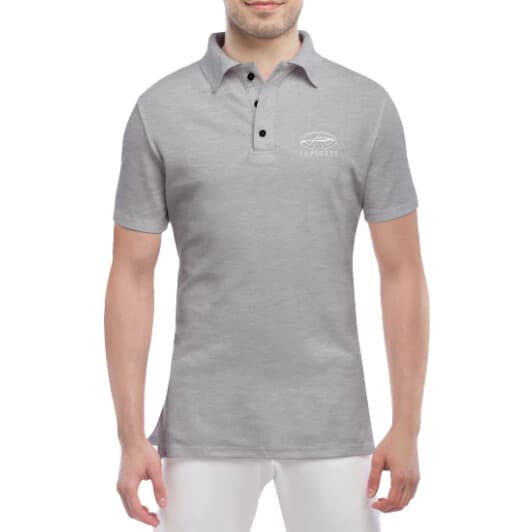 Футболка чоловіча Globuspioner поло Infiniti Logo White сіра принт спереду