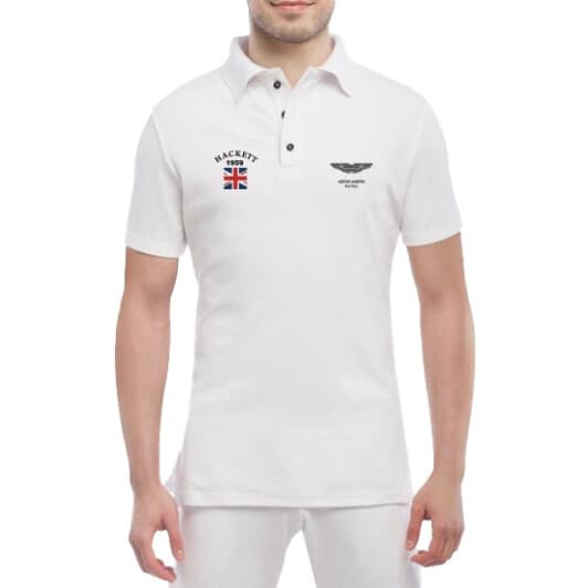 Футболка мужская Globuspioner поло Aston Martin Hackett белый спереди