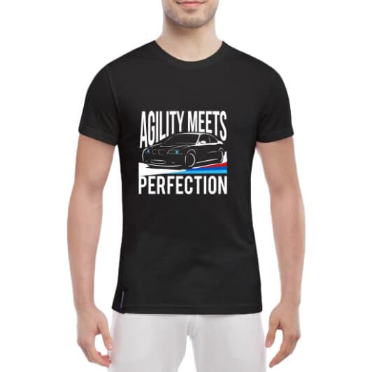 Футболка чоловіча Globuspioner класична BMW Agility Meets Perfection чорна принт спереду