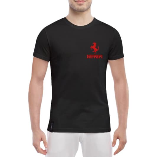 Футболка мужская Globuspioner классическая Ferrari Red Logo черный спереди