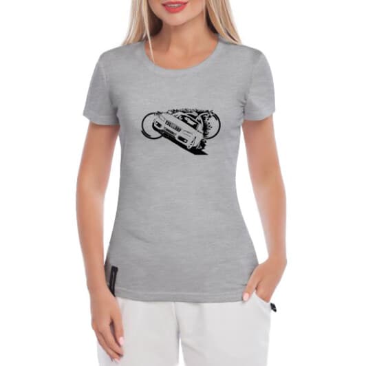 Футболка жіноча Globuspioner класична Audi A5 Art сіра принт спереду