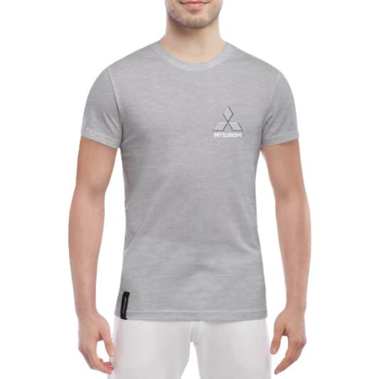 Футболка мужская Globuspioner классическая Mitsubishi Mini Logo Silver серый спереди