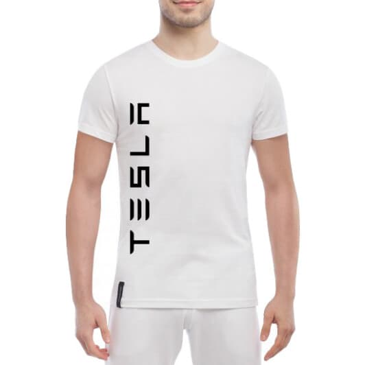 Футболка мужская Globuspioner классическая Tesla Vertical белый спереди