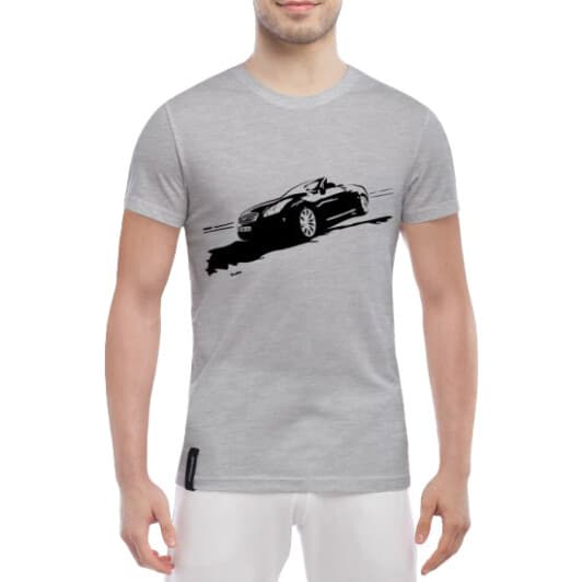 Футболка чоловіча Globuspioner класична Infiniti G37 сіра принт спереду