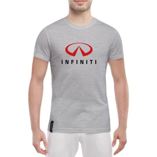 Футболка мужская Globuspioner классическая Infiniti Logo Red серый спереди