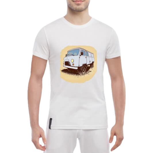 Футболка мужская Globuspioner классическая UAZ Art белый спереди