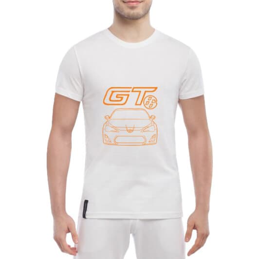 Футболка чоловіча Globuspioner класична Toyota GT86 біла принт спереду